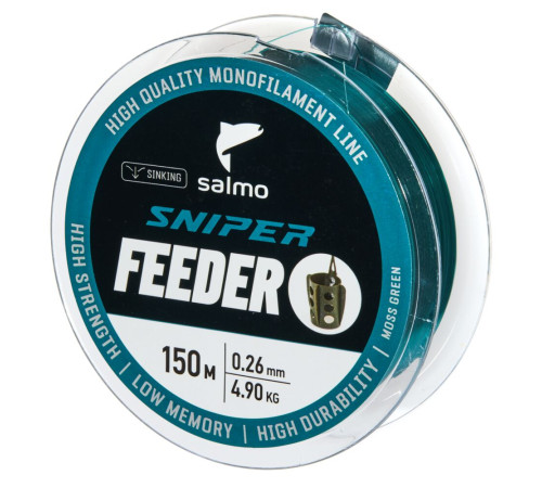Монофильная леска Salmo Sniper FEEDER Moss Green 150м,  0.26мм