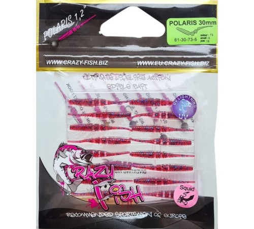 Силиконовые приманки Crazy Fish POLARIS 1.2" 73, 16шт, слаг