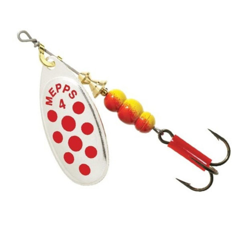 Блесна вращающаяся Mepps AGLIA PTS №4 блистер , цвет Silver Red-dot