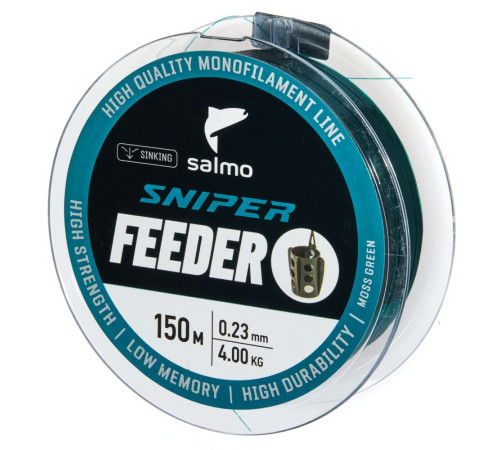 Монофильная леска Salmo Sniper FEEDER Moss Green 150м,  0.23мм