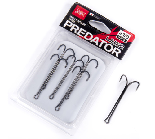 Крючки-двойники Lucky John PREDATOR сер. LJH122, №1, 5шт.