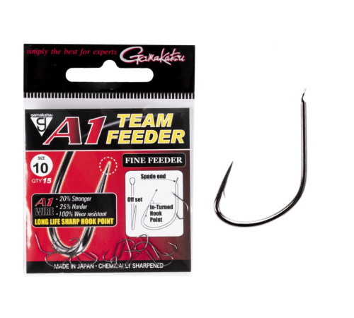 Крючки Gamakatsu A1 Team Feeder Fine Feeder, размер 10, 15шт