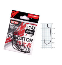 Крючки офсетные Lucky John PREDATOR сер. LJH340, №1/0, 8шт.