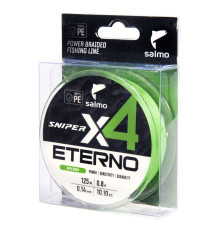 Плетеная леска Salmo Sniper Eterno х4 BRAID Apple Green 125м,  0.14мм