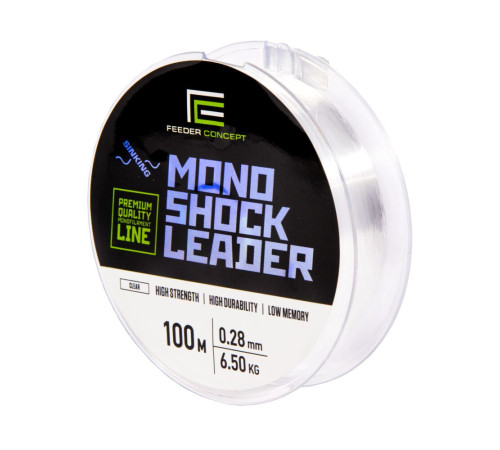 Монофильная леска Feeder Concept MONO SHOCK LEADER Clear 100м,  0.28мм