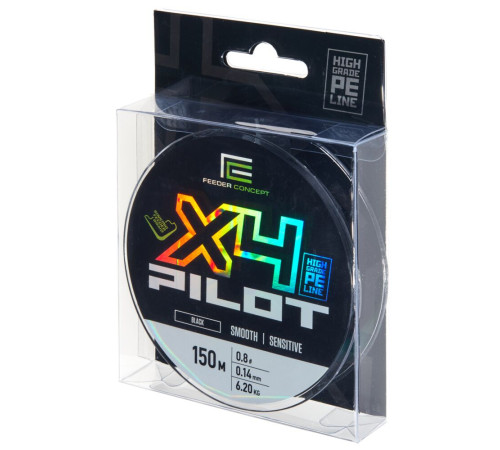 Плетеная леска Feeder Concept Pilot х4 BRAID Black 150м,  0.14мм