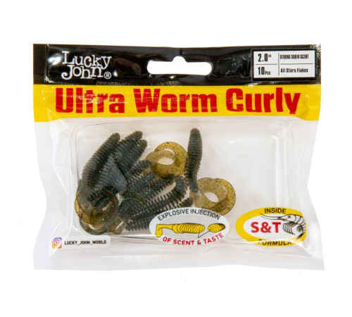 Lucky John Pro Series ULTRA WORM CURLY 2.0in PA03, 10шт.