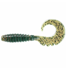 Силиконовые приманки FishUp FANCY GRUB 2.5" 017 - Motor Oil Pepper, 10шт, твистер