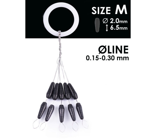 Стопоры резиновые Salmo RUBBER CONE STOPS р.002M 10шт