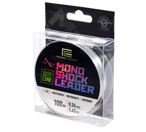 Монофильная леска Feeder Concept MONO SHOCK LEADER Clear 100м,  0.26мм