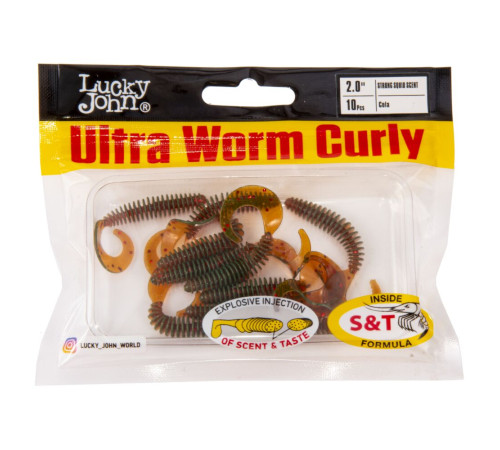 Lucky John Pro Series ULTRA WORM CURLY 2.0in PA16, 10шт.