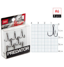 Крючки-тройники Lucky John PREDATOR сер. LJH234, №6, 8шт.