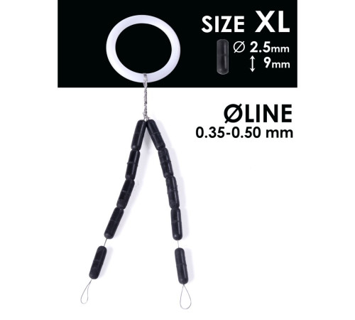 Стопоры резиновые Salmo RUBBER CYLINDER STOPS р.004XL 10шт