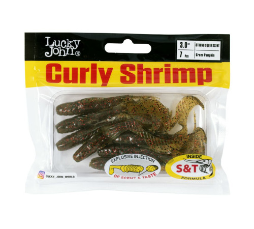 Lucky John Pro Series CURLY SHRIMP 3.0in PA03, 7шт.