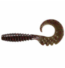 Силиконовые приманки FishUp FANCY GRUB 2.5" 050 - Green Pumpkin Brown/Red & Purple, 10шт, твистер