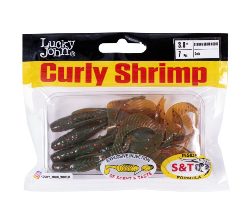 Lucky John Pro Series CURLY SHRIMP 3.0in PA16, 7шт.