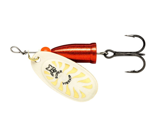 Блесна вращающаяся Blue Fox VIBRAX LONG CAST №2 , цвет White Flake-Red