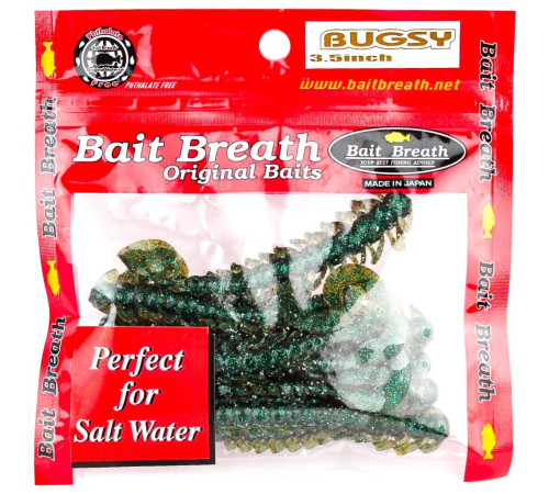 Силиконовые приманки Bait Breath BUGSY 3.5" Perfect for Salt Water Ur28, 10шт, твистер