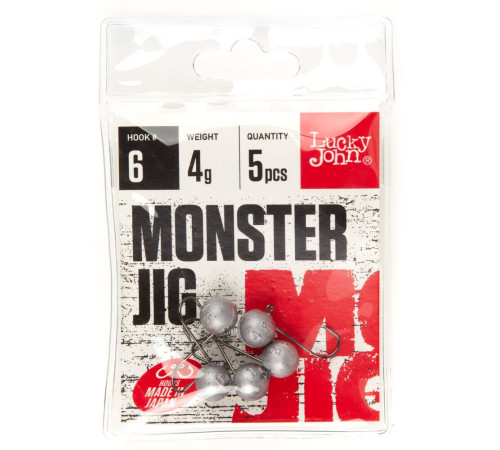 Джиг-головка Lucky John MONSTER JIG крючок №6, 4гр, 5шт.