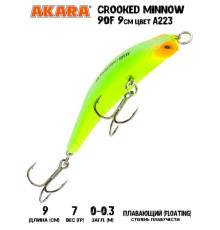 Воблер Akara Crooked Minnow 90F 7гр цвет A223