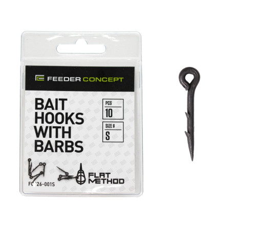 Feeder Concept Flat Method BAIT HOOKS WITH BARBS р.001S, 10 шт.