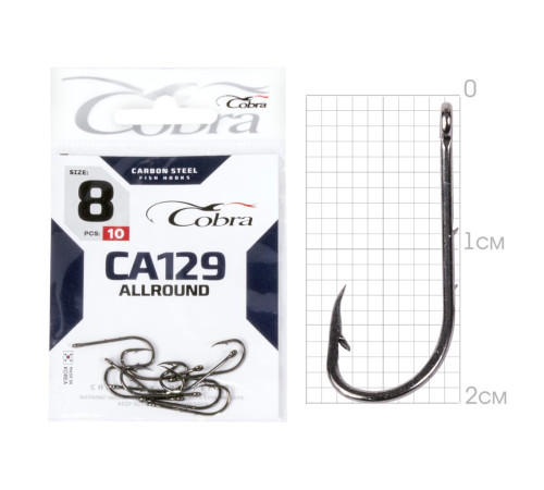 Крючки Cobra ALLROUND сер. CA129, №8, 10шт.