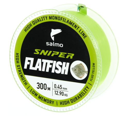 Монофильная леска Salmo Sniper FLATFISH Fluo Yellow 300м,  0.45мм