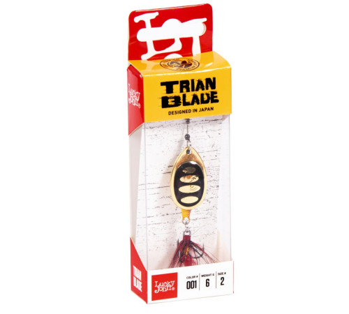 Блесна вращающаяся Lucky John TRIAN BLADE ROUND 6 , цвет 001