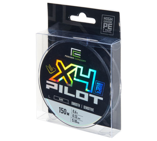 Плетеная леска Feeder Concept Pilot х4 BRAID Black 150м,  0.12мм