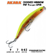 Воблер Akara Crooked Minnow 90F 7гр цвет A148