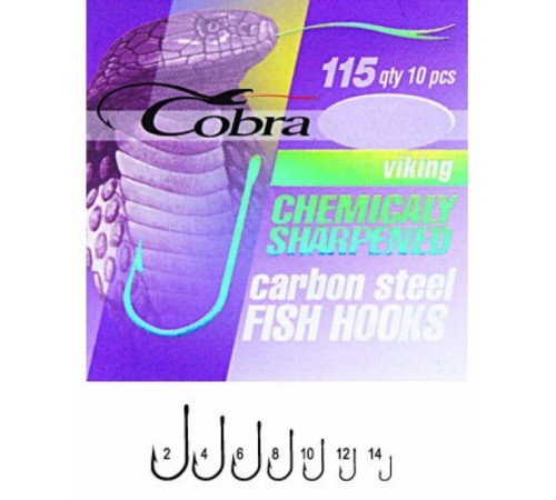 Крючки Cobra Pro VIKING сер.115NSB, №2, 10шт.