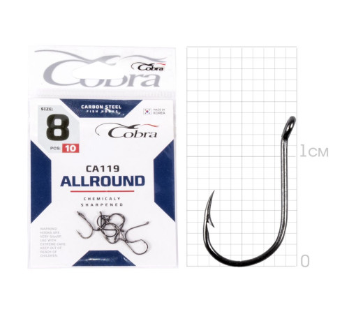 Крючки Cobra ALLROUND сер. CA119, №8, 10шт.