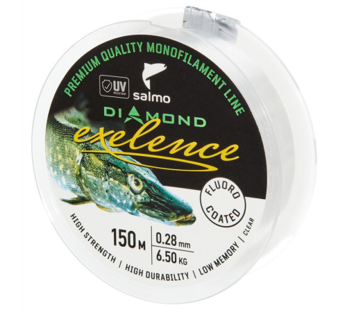 Монофильная леска Salmo Diamond EXELENCE FLUORO COATED Clear 150м,  0.28мм