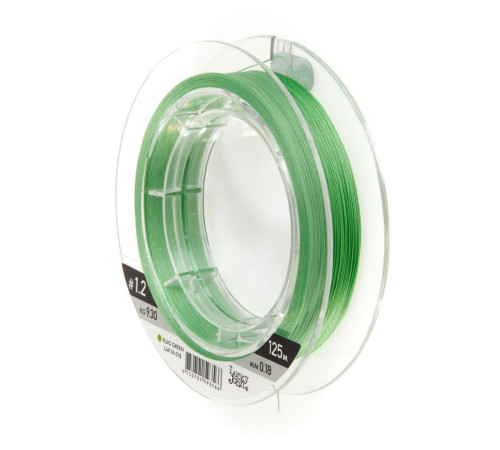 Плетеная леска Lucky John Vanrex х8 BRAID Fluo Green 125м,  0.18мм