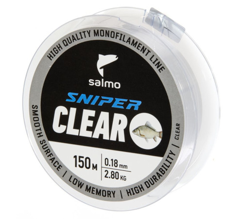 Монофильная леска Salmo SNIPER CLEAR 150м,  0.18мм