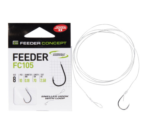 Крючки с поводком Feeder Concept FEEDER FC105 70cm 0.18мм