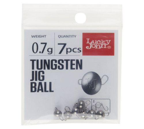 Груз-головки Lucky John Pro Series TUNGSTEN JIG BALL вольфрамовые разборные, 0.7гр, 7шт.
