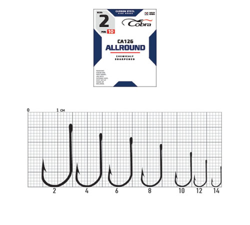 Крючки Cobra ALLROUND сер. CA126, №4, 10шт.