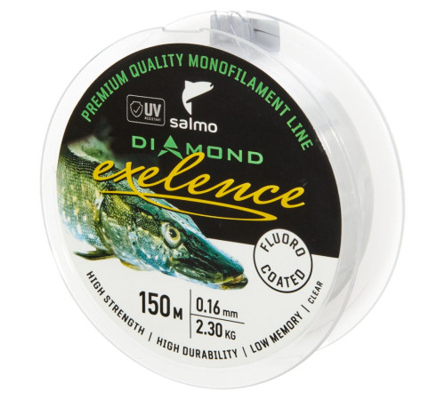 Монофильная леска Salmo Diamond EXELENCE FLUORO COATED Clear 150м,  0.16мм