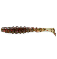 Силиконовая приманка FishUp U-SHAD 3" 045 - Green Pumpkin/Red & Black, 9шт, виброхвост