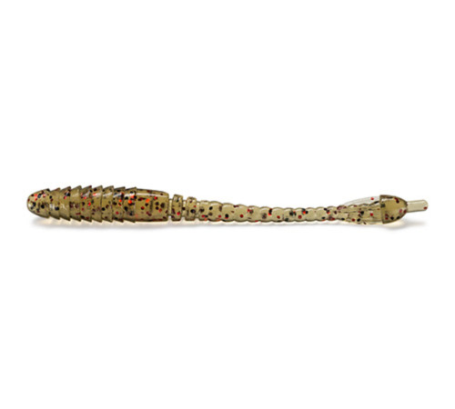 Силиконовые приманки FishUp ARW WORM 2" 045 - Green Pumpkin/Red & Black, 12шт, червь