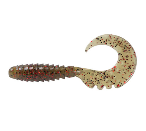 Силиконовые приманки FishUp FANCY GRUB 2" 045 - Green Pumpkin/Red & Black, 10шт, твистер