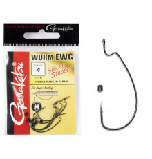 Крючки офсетные Gamakatsu WORM EWG Silicon Stopper, №4, 5шт.