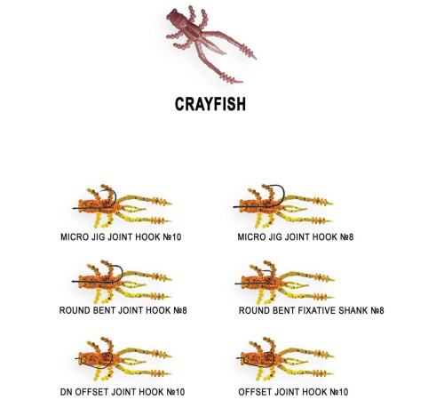 Силиконовые приманки Crazy Fish CRAYFISH 1.8" 99, 8шт, рак