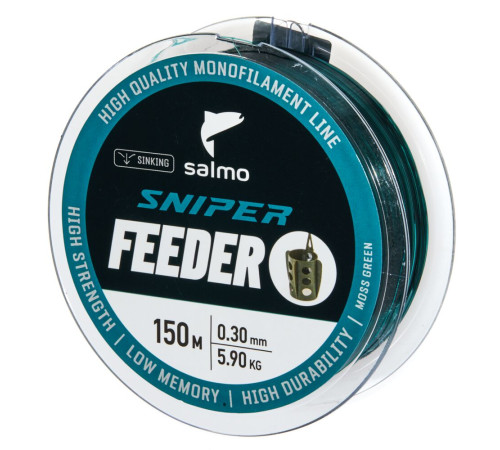 Монофильная леска Salmo Sniper FEEDER Moss Green 150м,  0.3мм