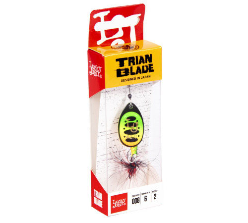 Блесна вращающаяся Lucky John TRIAN BLADE ROUND 6 , цвет 008