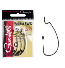 Крючки офсетные Gamakatsu WORM EWG Silicon Stopper, №4/0, 4шт.