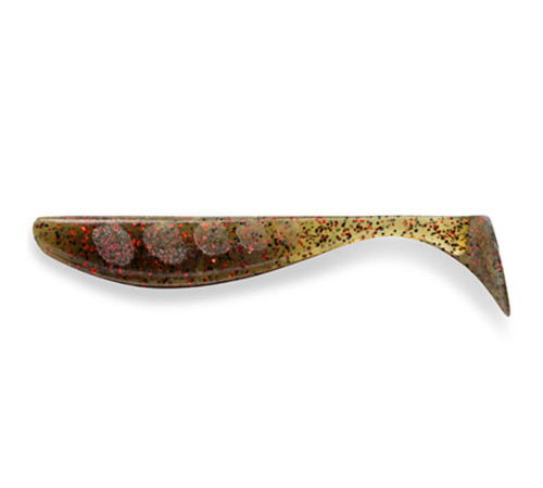 Силиконовая приманка FishUp WIZZLE SHAD 2" 045 - Green Pumpkin/Red & Black, 10шт, виброхвост
