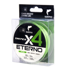 Плетеная леска Salmo Sniper Eterno х4 BRAID Apple Green 125м,  0.1мм