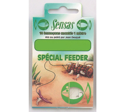 Крючки с поводком Sensas Special Feeder 100см 0.18мм, №14, 10шт.
